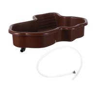 TOGEVAL Giant Turtle Bathtub Large Reptile Tortoise Bathing Pool Aquarium Soaking Tub Basking Ramp Platform Decor Turtle Water Basin for Enclosure