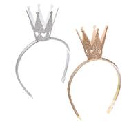 TOGEVAL Girls Crown-Design Headband 2Pcs Three-Dimensional Headbands Lightweight Comfortable Children'S Hair Dress Birthday Party Hair Accessories for Little Girl