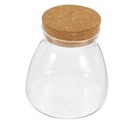 TOGEVAL Glass Terrarium Jar Micro Landscape Fish Tank with Wood Stopper for Hydroponic Plants Moss Home Office Decor DIY Artistic