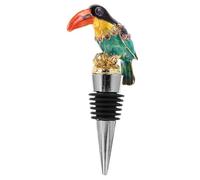 TOGEVAL Gold Enamel Toucan Bottle Stopper Decorative Wine Bottle Plug with Airtight Seal Smooth Edges Easy to Use and Clean Extends Wine Freshness for Home and Party Use