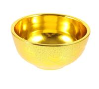 TOGEVAL Golden Plastic Offering Bowl for Buddhist Temple and Home Use Reusable Ritual Cup with Intricate Carvings Practical Desktop Buddhism Accessory for Devout Worship and Decorative