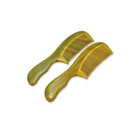 TOGEVAL Green Teak Comb Seamless Join Scalp Massage Comb for Curly Hair Scalp Stimulator Indian Head Massage