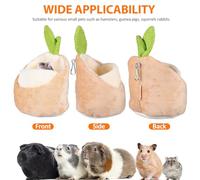 TOGEVAL Guinea Pig Hideout and Hamster House Small Pet Bed Christmas Khaki Color Soft Bedding Hideaway for Chinchillas, Hedgehogs, and Squirrels in Small Animal Cages