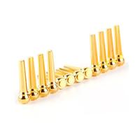 TOGEVAL Guitar Bridge Pins Tone Bridge for Pure Copper Acoustic 6pcs, Golden Replacement String Studs, Stable Enhanced Sweep Picking Volume Folk Guitars