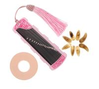 TOGEVAL Guzheng Nail Picks Resin Finger Picks Chinese Guzheng Nail Storage Board for Tape Replacement Natural Imitation Comfort Fit Suitable for Schools Performances and Home