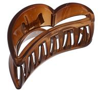 TOGEVAL Hair Claw Clip Secure Hairstyle Elegant Heart-shaped Plastic and Resin Material Easy to Match Decorative Piece Brown Colour for Women for Holiday and Occasions