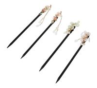 TOGEVAL Hair Sticks Ancient Style Hairpins with Dynamic Movement and Classical Charm Wooden Vintage 4pcs for Hair for Women for Gatherings and Evening Parties