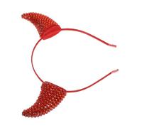 TOGEVAL Halloween Devil Horn Headband Rhinestone Sparkling Demon Costume Hairband for Cosplay Party Accessory for Devil Costume Scenario