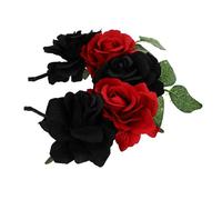 TOGEVAL Halloween Flower Headband Headdress Simulation Rose Hair Accessories Floral Crown Hair Decoration for Women Halloween Outfit Accessories Fake Red Roses Design
