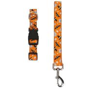 TOGEVAL Halloween Pet Collar and Adjustable Nylon Leash Set for Dogs Small Size Yellow Enchanted Design, Sturdy Pet Supplies for Puppy and Dog Festival Use