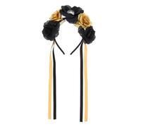 TOGEVAL Halloween Skull Hairband Gold Imitation Rose Flower, Festival Headdress for Day of The Dead and Halloween Parties, Women’s Party Hair Adornment