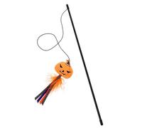 TOGEVAL Halloween Themed Kitten Teaser Stick Cute Cat Toy Scratch-resistant Design for Interactive Play and Chasing Fun for Keeping Cats Active and Entertained
