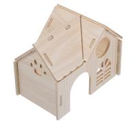 TOGEVAL Hamster Wooden House Hideaway Nest for Chinchillas Dwarf Hamsters Gerbils Design for Playing Resting Fits Standard Cages Fun Cozy Retreat for Pets