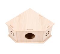 TOGEVAL Hamster Wooden Shelter Triangular Hideout with Easy Connection Platform for Guinea Pig and Rat Cage