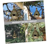TOGEVAL Hand Woven Seagrass Bird Nest Hanging Bird House Outdoor Garden Decoration Natural Breathable