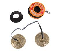 TOGEVAL Handcrafted Brass Meditation Cymbal Bell with Harmonic Tones for Yoga and Spiritual Practice Durable Percussion Instrument for Beginners and Experts Includes Storage Bag