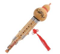 TOGEVAL Handmade Bamboo Hulusi C Key Traditional Chinese Gourd Flute with Alloy Reed Pure Tone for Beginner Music Lovers Natural Carved Gourd Imitation Horn Instrument