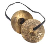 TOGEVAL Handmade Brass Finger Cymbals with Sturdy Copper Material and Authentic Sound, for Spiritual Practices and Ethnic Musical Instruments in Cultural Performances