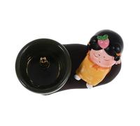 TOGEVAL Handmade Ceramic Incense Burner with Stable Base for Meditation and Zen Spaces Incense Stick Holder Compatible with Various Scents for Tearooms and Home Aromatherapy