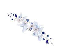 TOGEVAL Handmade Crystal Rhinestone Bridal Headpiece with Pearl Butterfly Flower for Wedding and Party Flexible Bridal Hairband Adapts to Updos and Loose Curls for Brides