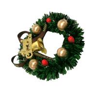TOGEVAL Handmade Miniature Christmas Wreath 1pc Dollhouse Wreath for Boys and Girls Role Playing Mini Wreath Ornaments for Christmas Decor