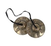 TOGEVAL Handmade Pure Copper Cymbal Bell for Meditation and Yoga Percussion Instrument White Copper Material and Eight Auspicious Patterns for Yoga Meditation Bell and Religious