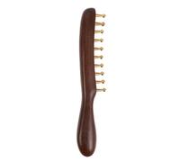 TOGEVAL Handmade Sandalwood Head Massage Comb with Copper Teeth, Wide Tooth Scalp Massager Promoting Scalp Health, Natural Wooden Hair Comb for Men and Women, for Relaxation and Hair Care Random Color