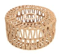 TOGEVAL Handmade Straw Rope Lampshade Ceiling Light Cover Rustic Wicker for Hanging Lamp Use 22 X 10Cm