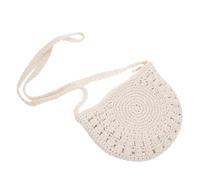 TOGEVAL Handwoven Cotton Crossbody Bag Small Semi-round Purse for Women Soft Woven Shoulder Sling for Travel Shopping Holidays Boho Style