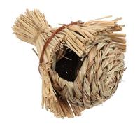 TOGEVAL Handwoven Straw Bird Nest for Parrots Small Woven Birdhouse for Cage Indoor Outdoor Use Resting Roosting and Feeding Shelter