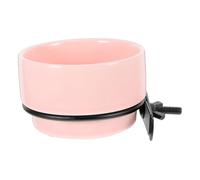 TOGEVAL Hanging Bird Feeding Bowl with Removable Ceramic Dish Safe Durable Parrot Food Holder for Indoor Outdoor Use Elegant Pink Design for Birds