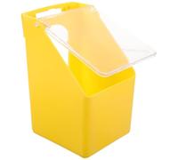 TOGEVAL Hanging Food Container Cage Pigeon Feeder Multi-function Bird Feeder Yellow Plastic Large Capacity Lid Practical Hanging Design for Pet Shops of The Cage