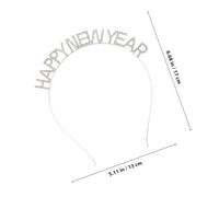 TOGEVAL Happy New Year Rhinestone Headband with Crystal Letters Silver Hair Hoop Festival Party Hair Accessory Women’s Spring Festival for Celebrations