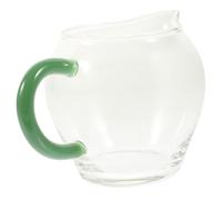 TOGEVAL Heat-Resistant Glass Gravy Boat Thickened Sauce Container and Tea Cup with Green Jade Handle Multi-use Glass Pitcher for Gravy Juice Suitable for Home Dining and Outdoor Bbqs