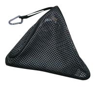 TOGEVAL Heavy Duty Outdoor PVC Hanging Mesh Net Food Organizer Foldable Black Triangle Storage Bag with Double Zipper for Camping Picnic Kitchen Storage and Drainable Fruit Vegetable