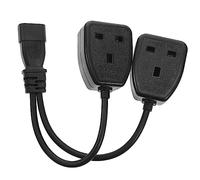 TOGEVAL Heavy Duty to Double Uk Pin Power Cable Y Splitter Adapter Cord Black Compatible with Apc Ups British Systems Safe and Durable Extension for Home and Office Use