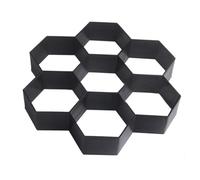 TOGEVAL Hexagon Path Maker Mold Plastic DIY Garden Pave Brick Mould Reusable Cement Brick Molds for Patio Walkway Courtyard Driveway Paving Black