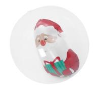 TOGEVAL Inflatable Christmas Ball Ornament PVC Outdoor Decor Blow Up Santa Claus Bauble for Festive Atmosphere Easy Setup Space-saving Storage Holiday Decoration