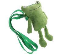 TOGEVAL Japanese Style Cartoon Frog Plush Single Shoulder Bag for Mobile Phone Card Storage and Coin Purse Fashionable Crossbody Wallet for Students Dark