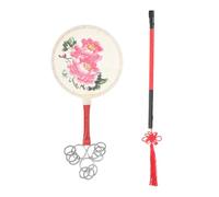 TOGEVAL Jingxi Style Hand Drum with Sheepskin Surface and Wooden Frame, Wear-resistant Small Percussion Instrument, Easy to Learn for Student Performance Use, Traditional Chinese Music