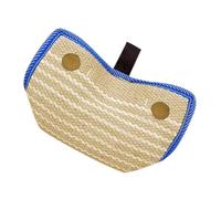 TOGEVAL Jute Dog Tug with Ergonomic Handles for Small Medium Dogs Interactive Training Bite Pillow for Developing Bite Strength and