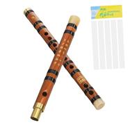 TOGEVAL Key Bamboo Flute Traditional Chinese Dizi with Multi Design Polished Smooth Surface Cultural Engraving Flute Membranes and Storage Box Suitable for Ensemble Music Accompaniment