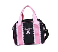 TOGEVAL Kids Black Dance Bag Ballet Tote Bag for Girls Adjustable Shoulder Duffle Messenger for Dancer Unique Design