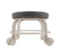 TOGEVAL Knot Grouting Stool Rolling Swivel Wheels Low Height Pu Leather Heavy Duty Mechanic Beauty Salon Massage Home Office