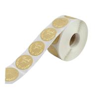 TOGEVAL Kraft Paper Thank You Stickers Round Labels Self-Adhesive Holiday Favor Decals for Bags Party Favors Envelope Seals Christmas and Thanksgiving Decoration