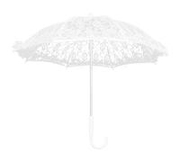 TOGEVAL Lace Parasol Umbrella for Wedding Bridal Veil, Handcrafted Floral Pattern Sunshade, Elegant Photo Studio Posing Prop for Brides and Women