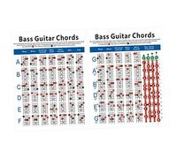 TOGEVAL Large 4-string Electric Bass Chord Chart Comprehensive Bass Guitar Exercise Diagram for Beginners Easy Tuning and Music Theory