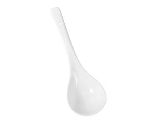 TOGEVAL Large Ceramic Soup Spoon and Refrigerator Safe with Long Thick Handle, Multi-Function for Home Dining and Restaurant Use