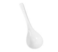 TOGEVAL Large Ceramic Soup Spoon for Home and Restaurant Heat-Resistant Tableware Simple Style Reusable Ladle for Soup Porridge and Serving White Ceramic Spoon