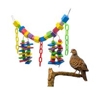 TOGEVAL Large Colored Natural Wood Parrot for Large Birds Safe Food Grade Dyed Blocks for Chewing Climbing and Anxiety Relief in Cage Multi Colored Pet Bite for Parakeets Conures